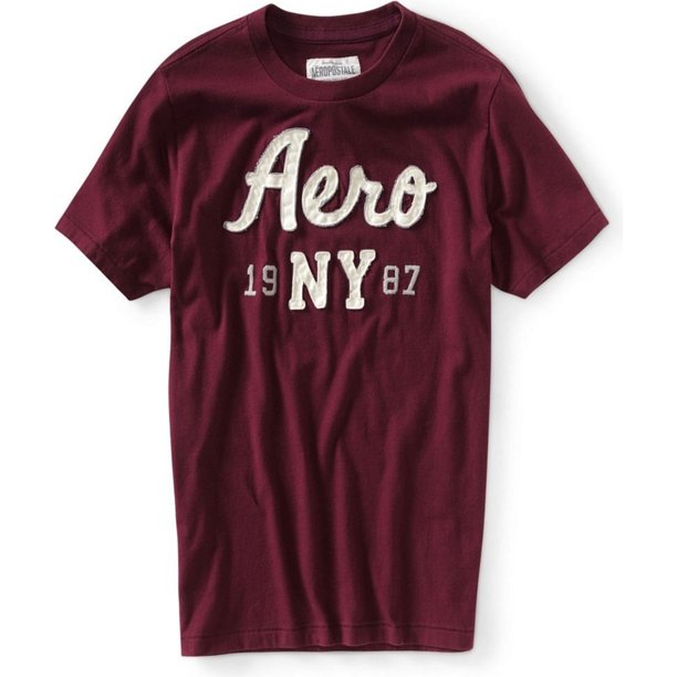 Aeropostale - Camiseta gráfica para hombre 19 Ny 87, roja, extra pequeña