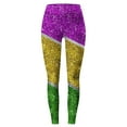 thumbnail image 5 of DDAPJ pyju Mardi Gras Leggings for Women Trendy Print Elastic High Waisted Yoga Pants Carnival Party Tights Color Block Casual Skinny Pants Multicolor#3 S, 5 of 6