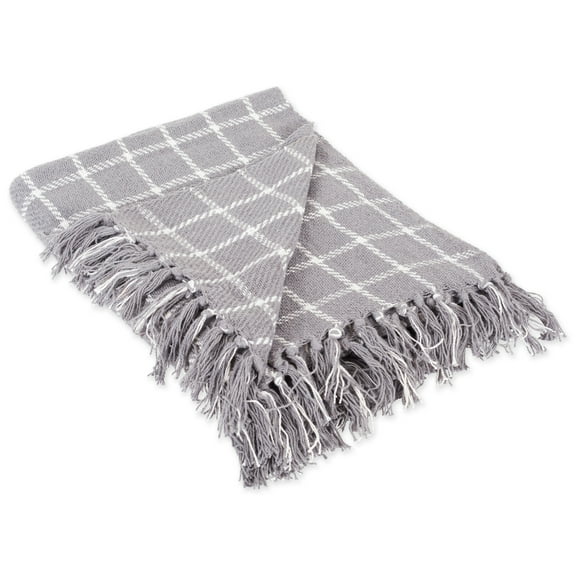 DII Checked Plaid Decorative Throw, 50"x60", 100% Cotton, Multiple Colors