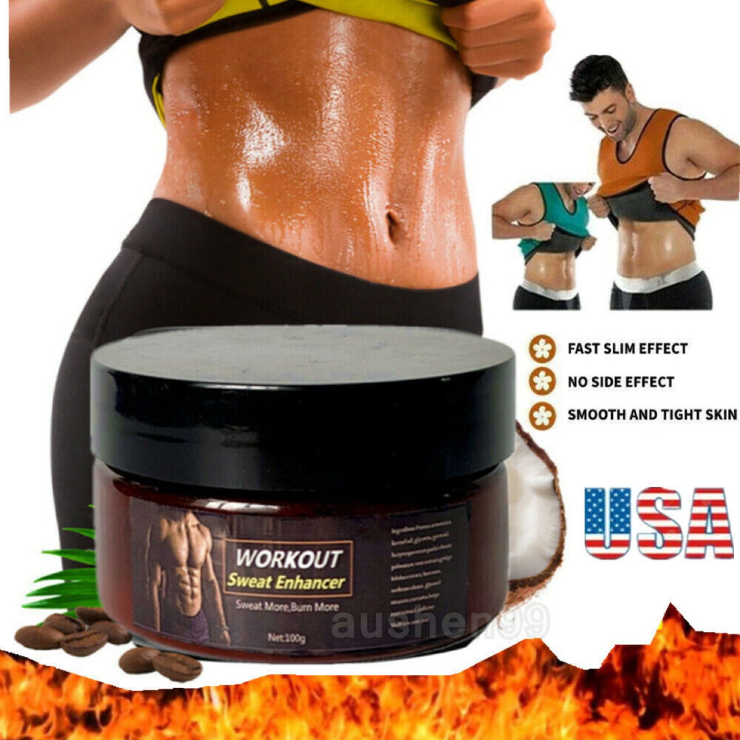 Belly Fat Burner Sweat Cream Gel Body Weight Loss Slimming Cream For