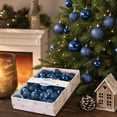 thumbnail image 3 of Christmas 42-Piece Ball Ornaments Set - Classic Festive Hanging Decorations(Blue), 3 of 6