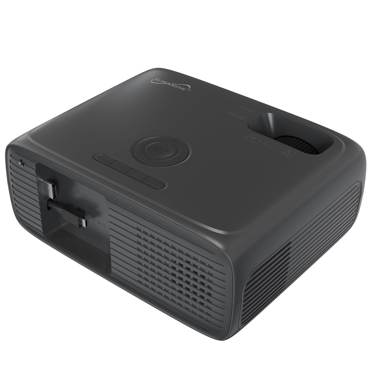 Supersonic 1080p 300-ANSI-Lumen Compact LED Projector with Bluetooth and Remote