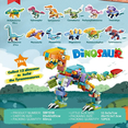 thumbnail image 3 of Bloques De Construcción Dinosaurio Juguete Para Niños 12 En 1 400 Piezas Juego De Construcción Xtellar multicolor, 3 of 4