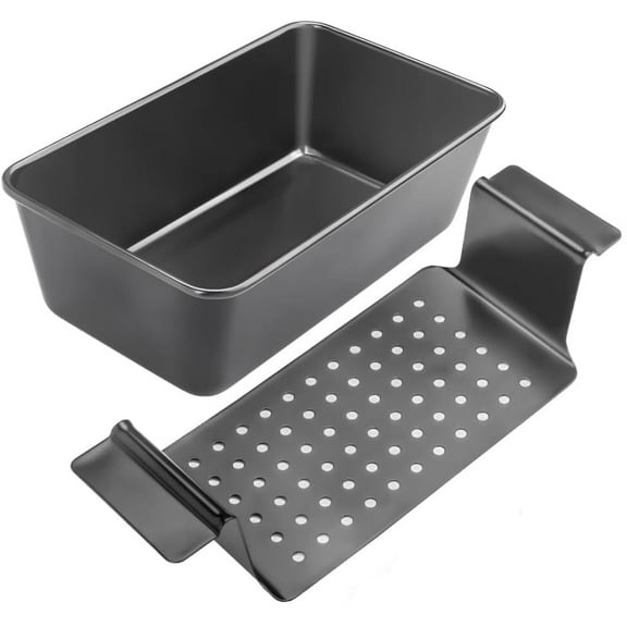 Meatloaf Pan with Drain Tray, Dingrich 9 x 5 Inches Loaf Pans with Insert, Nonstick Meat Loaf for Baking, Loaf Pans for Baking Bread (Black)