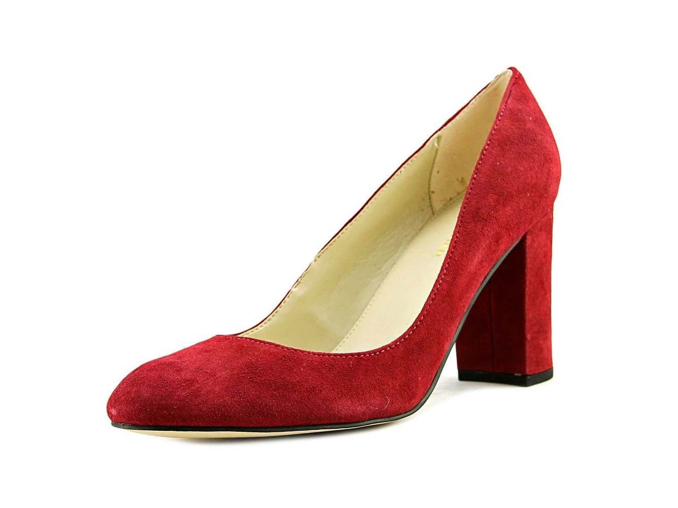 marc fisher red suede pumps