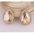thumbnail image 5 of Clip on 1" gold teardrop earrings in a variety of color and clear stones, 5 of 7