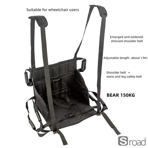 Heavy Duty Patient Transfer Sling & Wheelchair Seat Pad - 330 Lbs Capacity Lift Assist Belt For Moving Adults, Seniors, Bariatric - Home Care Aid For Bed, Chair, Toilet & Stair Transfers