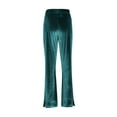 thumbnail image 5 of Karight Velvet Pants Women Lounge Comfy Womens Velour Flare Pants Casual Pants Wide Leg High Waisted Drawstring with Pockets, 5 of 9