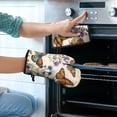 thumbnail image 2 of Vintage Butterfly and Flower Kitchen Oven Mitt and Pot Holder Sets 4 Pcs for Baking, Cooking and Grilling, Heat Resistant Up To 392 °F, 2 of 7
