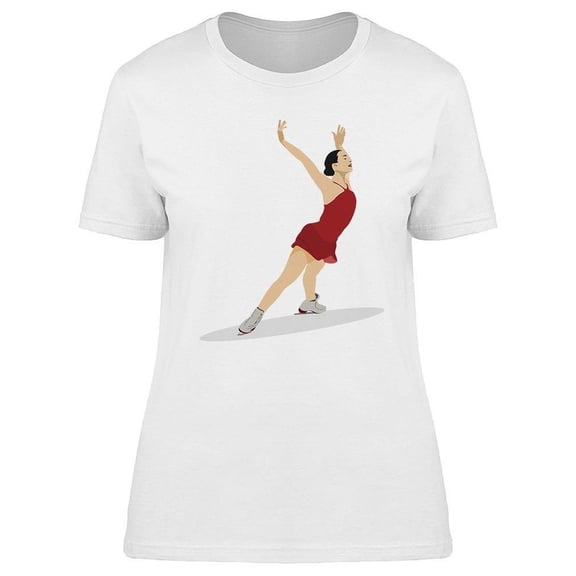 Figure Skating Color Silhouette T-Shirt Women -Image by Shutterstock, Female XX-Large