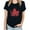 Black, variant on WREESH Women's Summer Basic Tee Casual Round Neck T-Shirt with Canada Day Maple Leaf Print Black