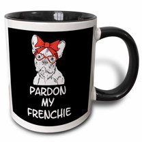 3drose, Pardon My Frenchie French Bulldog Dog Pet Doggy, 15oz Two-tone Black Mug