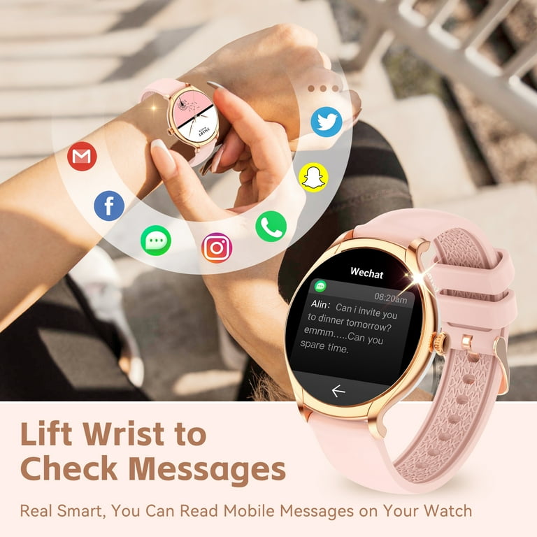 Smart Watch for Women Bluetooth Make Answer Call Waterproof Sports Smartwatch Compatible with iPhone Android Phone 1.39 HD Color Screen Fitness Tracker Walmart