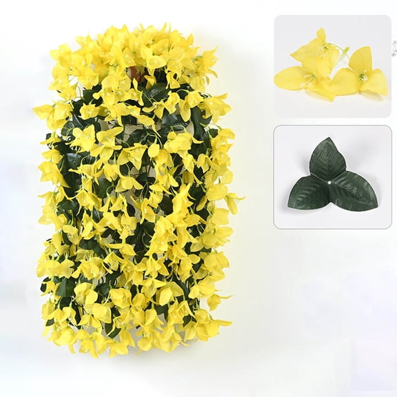 CxhicLuv Bougainvillea Wall Hanging Decoration, Outdoor Garden & Patio Faux Flowers, Vibrant & Low-Maintenance Hanging Plants for Home, Easy to Install & Versatile for Interior/Exterior Spaces
