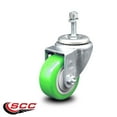 thumbnail image 2 of 3 Inch Green Polyurethane Wheel Swivel 10mm Threaded Stem Caster SCC, 2 of 2