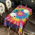 thumbnail image 2 of Colorful Tie Dye Mandala Pattern Rectangle Tablecloth 60"x102",Waterproof Polyester Rectangle Table Cloth, Wipeable Spillproof Polyester Tablecloth for Dining, Camping, Indoor and Outdoor, 2 of 6