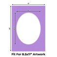 thumbnail image 2 of Pansy Purple Picture Frame Mat for 11x15 Frames - Oval Opening for 8.5x11 Photos - 25 Mats, 2 of 7