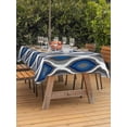 thumbnail image 3 of Outdoor Tablecloth with Umbrella Hole for Patio/Picnic/Party/Camping, Navy Blue Black Geometric Waterproof Table Cloth Rectangle Table Cover Washable, Abstract Art Diamond Modern (54"x 80"), 3 of 8