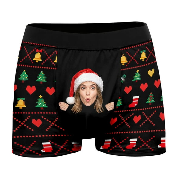 Caleçons Boxeurs pour Hommes en Coton, Paquet Personnalisé, Pantalons à Quatre Coins Profilés comme sous-Vêtements Personnalisés et Intéressants à Thème Photo pour Hommes