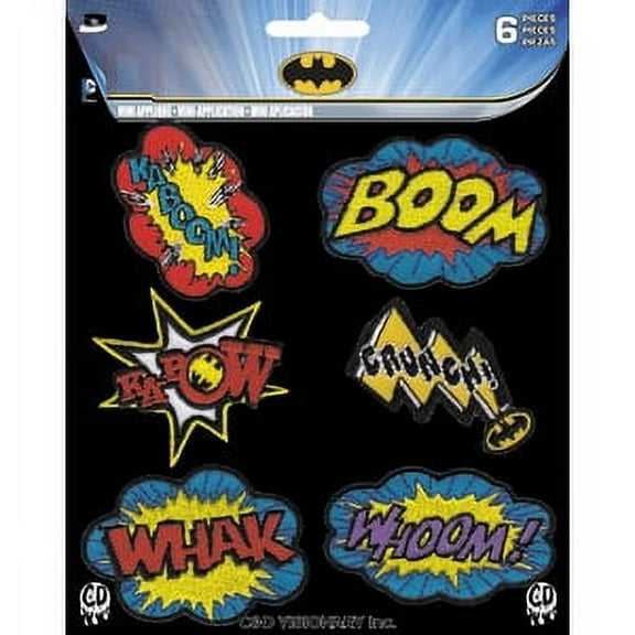 Application DC Comics Batman Action Bursts 6 Pat Ch Set Novelty, 2"