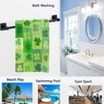 thumbnail image 2 of Dreamtimes Fresh Floral Shamrock Clovers Pattern Vintage Style St. Patrick's Day Large Hand Towels for Bathroom, Hotel, Gym and Spa (16" x 30",Green), 2 of 4