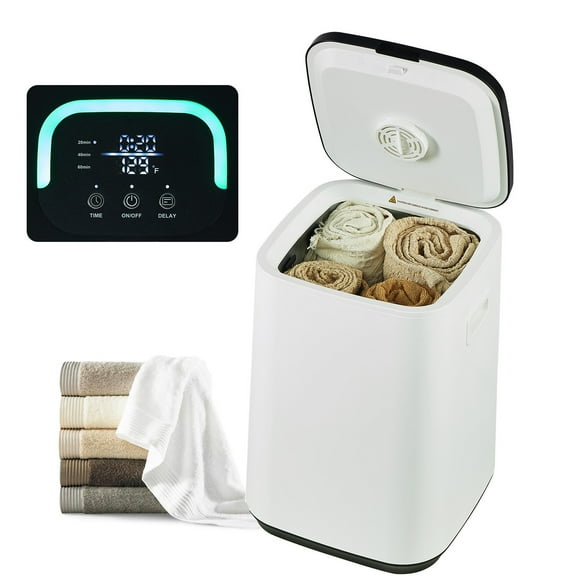 KFFKFF 20L Towel Warmers Bucket Spa with 24h 20/40/60 Appointment & Timing, Automatic Shutdown in Safety Lock Digital Display & U-shaped Illumination Spacious for Bathroom Spa Blankets, White