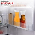 thumbnail image 7 of Plastic Juice Carafe with Lids (Set of 2) 32 oz Carafes for Mimosa Bar, Drink Pitcher with Lid, Water Bottle, Milk Container, Clear Beverage Containers for Fridge, Pantry Storage, Round Pitchers, 7 of 7