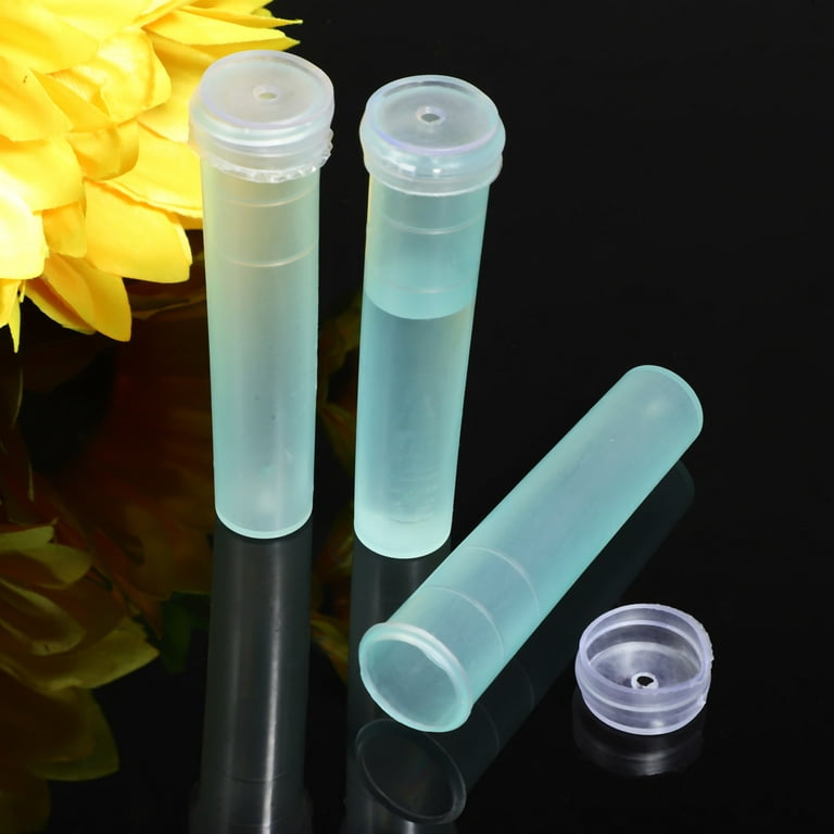 100Pcs Flower Water Tubes Transparent Plastic Flower Test Tubes Orchid Tubes  with Cap for Flower Arrangements 