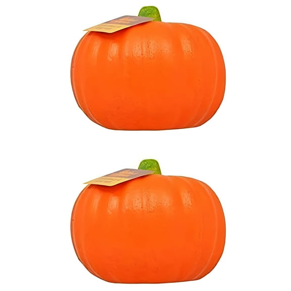 Two Orange Carvable Pumpkin Foam Decoration
