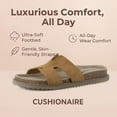 thumbnail image 6 of Cushionaire Wisdom Womens Suede Sandals | Genuine Leather Slides with Cutout Strap | Slip On Cork Footbed Slide Sandals for Women, 6 of 13