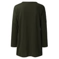 thumbnail image 4 of XVJRHAK Oversized T Shirt Womens Crew Neck Long Sleeve Top T Shirt Long Top Solid Color T Shirt With Pockets Women Tops(Green,XXXXL), 4 of 5