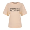 thumbnail image 3 of Women T-Shirt Casual Loose Solid Color Short Sleeve Tees with Crew Neck and Sleeved Drop, 3 of 3