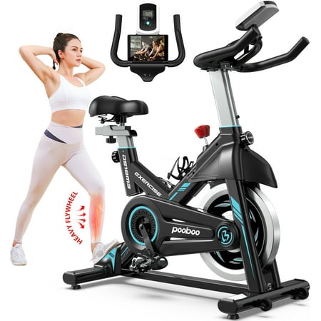 Pooboo Indoor Cycling Bike Stationary Exercise Bikes Home Cardio Workout Bicycle Machine 350lb Flywheel Weight 40lbs
