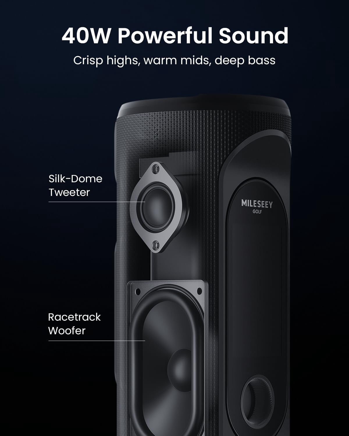 MILESEEY GeneSonic Pro Detachable Golf GPS Speaker