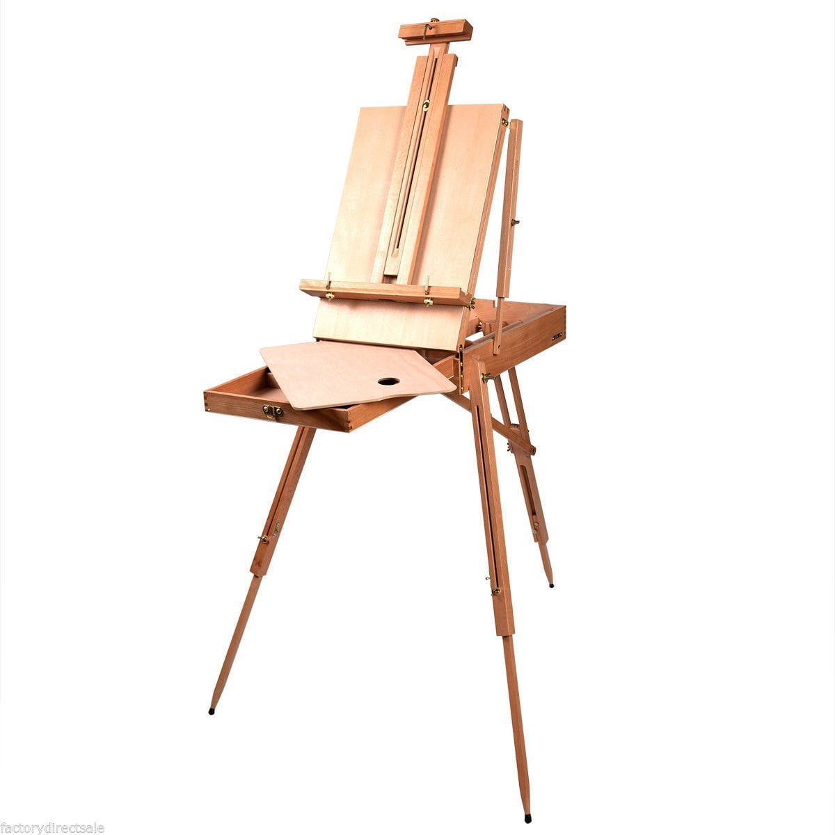 French Style Portable Tripod/Desktop Wooden Artist Easel w/ Carry Strap