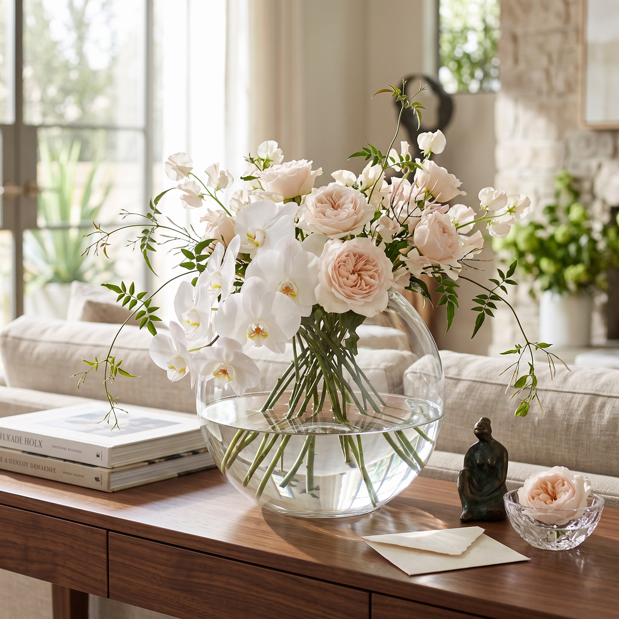 Libbey Clear Glass Bubble Ball Floral Vase, 12 in photo 4