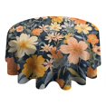 thumbnail image 4 of Pioneer Flower Floral Print Pattern Round Tablecloth 60"x60",Wrinkle Wipeable Table Cloth for Kitchen Dining Room Picnic Patio Party, 4 of 6