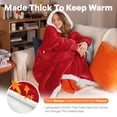 thumbnail image 2 of Joyfy Wearable Blanket Hoodie for Women Men Gifts for Women Mom Wife Sherpa Fleece Long Hooded Blanket Sweatshirt Cozy Sherpa Wearable Throw with Pocket & Sleeves for Adult (Small, Red), 2 of 6