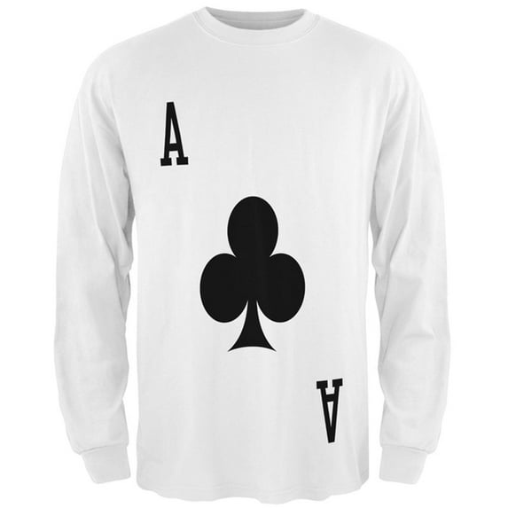 Halloween Ace of Clubs Card Soldier Costume All Over Mens Long Sleeve T Shirt Multi X-LG