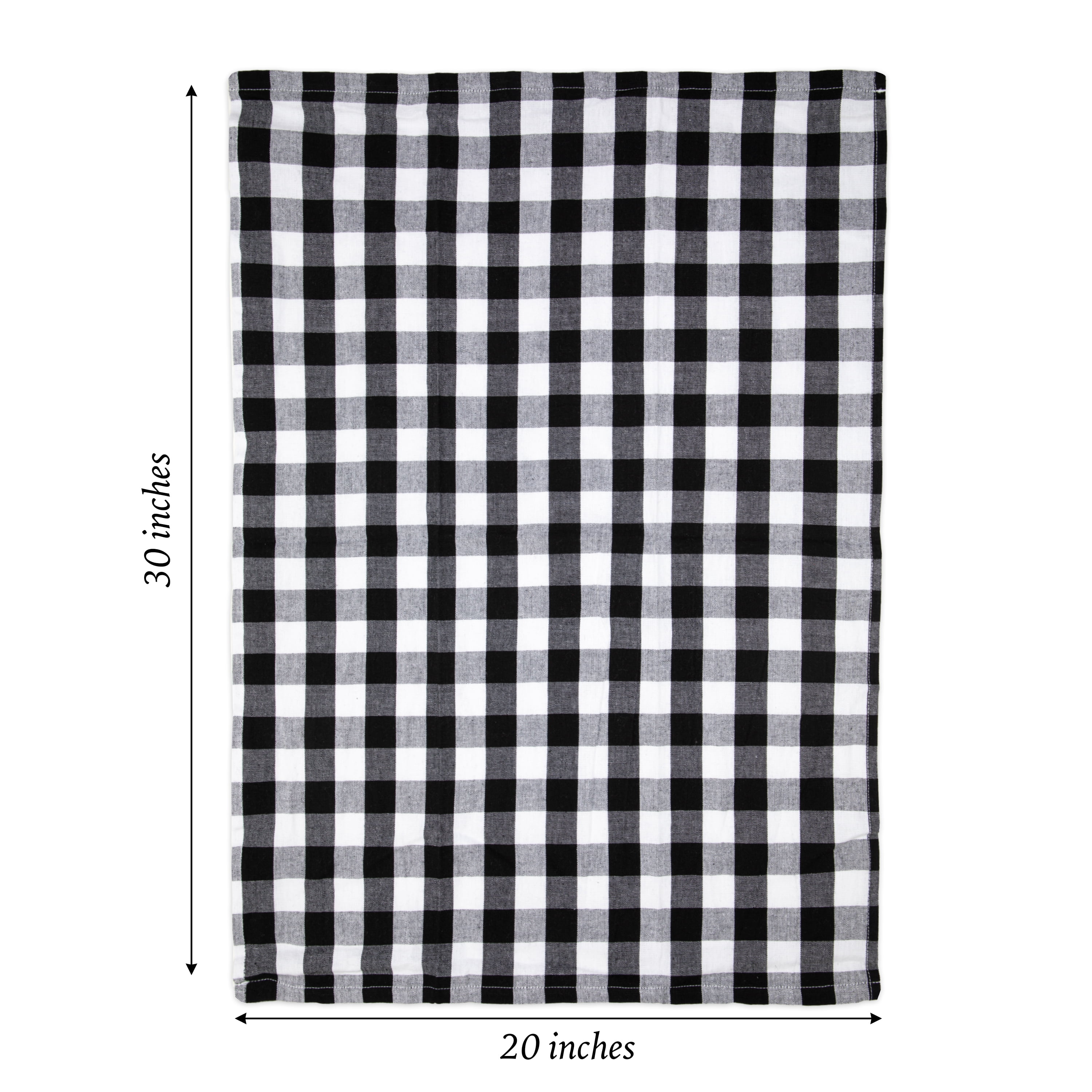 Arkwright Case of 144 Buffalo Plaid Kitchen Towels, 20 x 30, Black & White