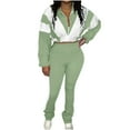 thumbnail image 7 of Heisall Two Piece Lounge Sets for Women Polyester Spandex Color Block High Waisted Drawstring Pants and Tops Fall Winter Sports Tracksuits, 7 of 7