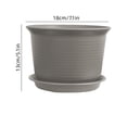 thumbnail image 3 of Large Plastic Plant Pots with Saucers, Modern Decorative Flower Pots, Heavy Duty Weather Resistant Planters for Indoor Outdoor Plants, Garden, Dark Grey Plant Containers with Drainage Tray, 3 of 6