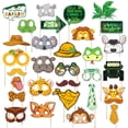 thumbnail image 1 of Decoración de fiesta de animales de la jungla, gafas divertidas, accesorios para fotos, elefante, mono, decoración de fiesta, suministros para fotografías, 1 of 5