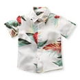 thumbnail image 2 of IBTOM CASTLE Daddy and Me Matching Outfits Hawaiian Father and Son Matching Shirts for family Photoshoot Summer Men Boys Father's Day Tops 5-6 Years White Leaves, 2 of 8