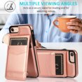 thumbnail image 6 of Feishell Fit for iPhone 7/8/SE 2020/SE 2022 Case with Credit Card Slots,Shockproof Premium PU Leather Magnetic Buckle Vertical & Horizontal Kickstand Back Flip Wallet Protective Phone Cover,Rosegold, 6 of 7