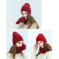 thumbnail image 3 of Hat Scarf Gloves Set Classic Unisex Thermal Gloves Loop Scarf Ribbed Knit Cap, 3 of 8