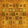 thumbnail image 1 of Ahgly Company Indoor Square Abstract Yellow Modern Area Rugs, 3' Square, 1 of 4