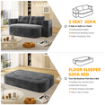 thumbnail image 6 of Timbernest 78.7" Convertible Sofa Bed, Folding Sofa Bed, Queen Mattress Couch with 2 Pillows, 2-in-1 Blanket, Dark Gray, 6 of 13