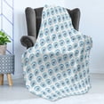 thumbnail image 4 of Abstract Soft Flannel Fleece Throw Blanket, Continuous Pattern with Eyeballs Painting, Cozy Plush for Indoor and Outdoor Use, 50" x 70", Sky Blue Blue, by Ambesonne, 4 of 5
