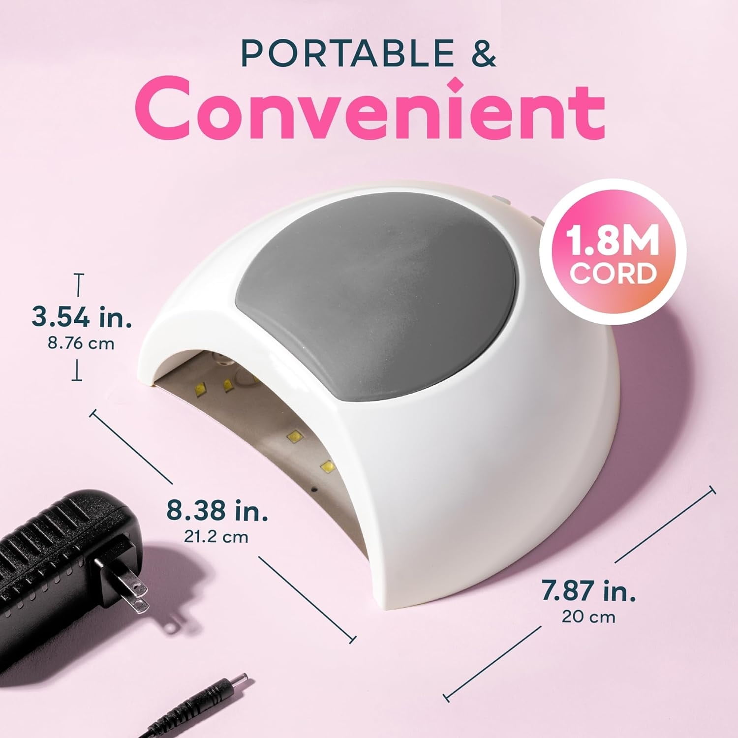 UV Light for Gel Nails Polish, UV LED Nail Lamp with 4 Timer Settings, Auto Sensor Removable Base Grey